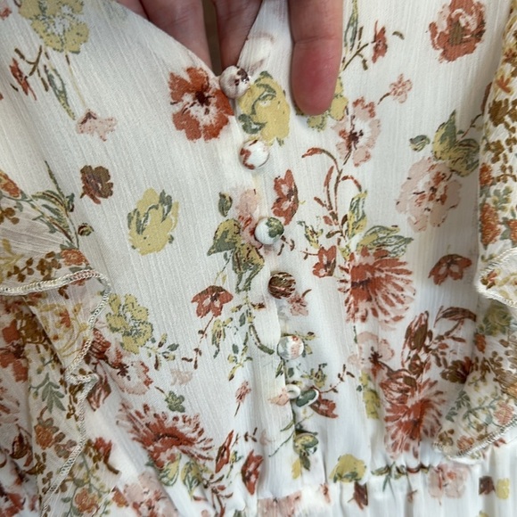 Miss Me Floral Ruffle Maxi Dress Size Medium - Picture 3 of 14